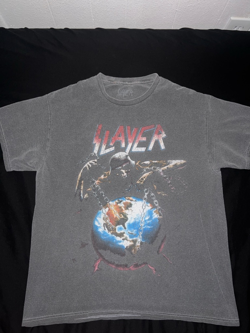 Men’s Vintage Slayer Tee in Faded Black